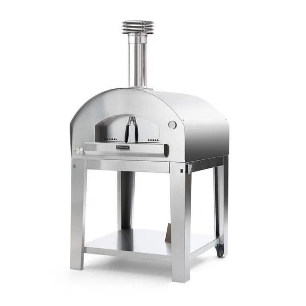 Fontana Forni Roma Hybrid Pizza Oven on Cart - Stainless Steel