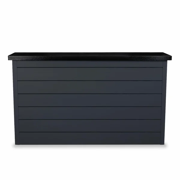 BBQGuys Signature 72 Inch 360 Degree Swivel Outdoor TV Lift Cabinet | Asphalt Gray w/ Black Aluminum