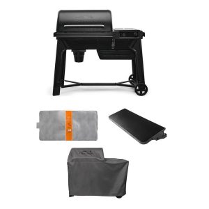 Traeger Woodridge Wood Pellet Grill w/ P.A.L. Front Shelf, Grill Cover & Drip Tray Liners