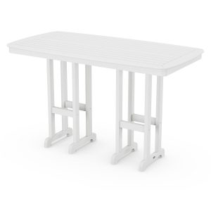 POLYWOOD Nautical 37 X 72-Inch Bar Table - White