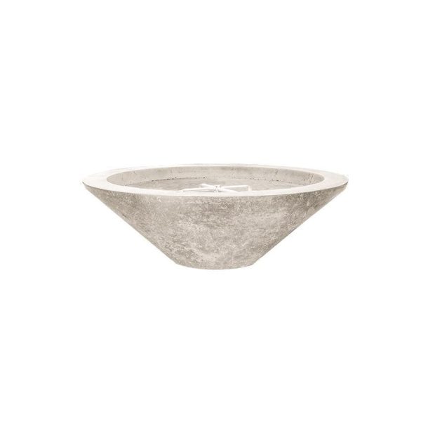 Ironwood 48 Inch Round GFRC Natural Gas Fire Bowl in Natural by Lakeview Outdoor Designs