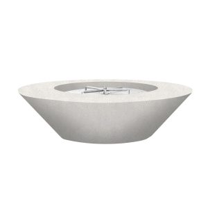 Ironwood 60 Inch Round GFRC Propane Fire Bowl in Ultra White by Lakeview Outdoor Designs