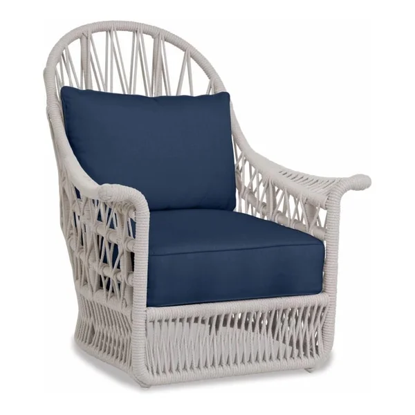 Dana Woven Rope Wing Chair in Natural/Spectrum Indigo by Sunset West