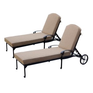 Darlee Elisabeth Replacement Chaise Lounge Cushions - Set of 2 - Sesame