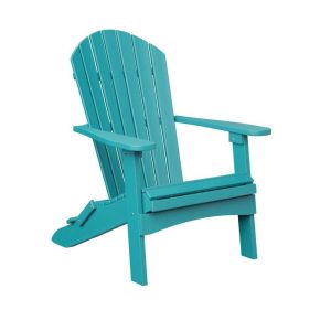 Comfo Back Recycled Plastic Folding Adirondack in Aruba Blue by Berlin Gardens