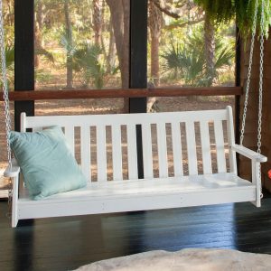 Vineyard 60 Inch Recycled Plastic Swing in White by POLYWOOD