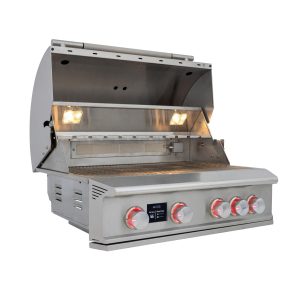 Blaze LTE PRO 32-Inch 4-Burner Built-in Natural Gas Grill w/ Digital Temperature Screen & Rear Infrared Burner - BLZ-4LTEPRO-NG