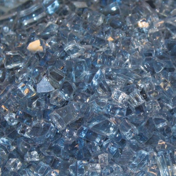 White Mountain Hearth By Empire Crushed Fire Glass - Clear Blue