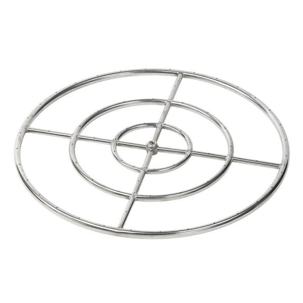 BBQGuys Signature 30-Inch Stainless Steel Triple-Ring Propane Gas Burner W/ 3/4-Inch Inlet - SS-FR-30-LP