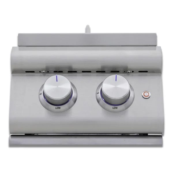 Blaze LTE+ Propane Gas Stainless Steel Double Side Burner w/ Lid - BLZ-SB2-LTE3-LP