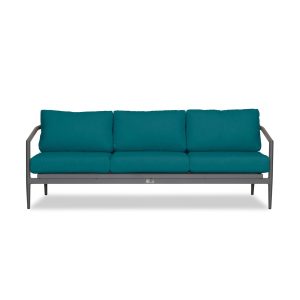 Midnight Cove 3 Person Aluminum Sofa in Slate/Spectrum Peacock by Lakeview Outdoor Designs