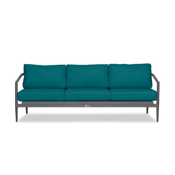 Midnight Cove 3 Person Aluminum Sofa in Slate/Spectrum Peacock by Lakeview Outdoor Designs