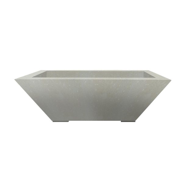 Pelican View Pedestal 29 Inch Square GFRC Propane Fire Pit Table in Natural by Lakeview Outdoor Designs