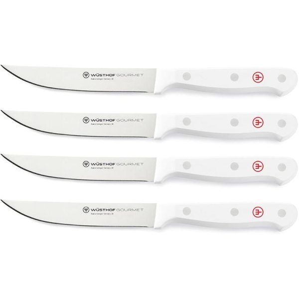 Wusthof Gourmet 4-Piece Steak Knife Set - White Handles - 1125460401
