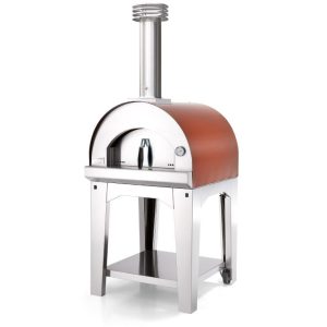 Fontana Forni Margherita Wood-Fired Pizza Oven On Cart - Red - FTMAR-R