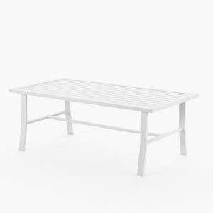 Bristol 43 X 22 Inch Rectangular Aluminum Coffee Table in Satin White by Sunset West