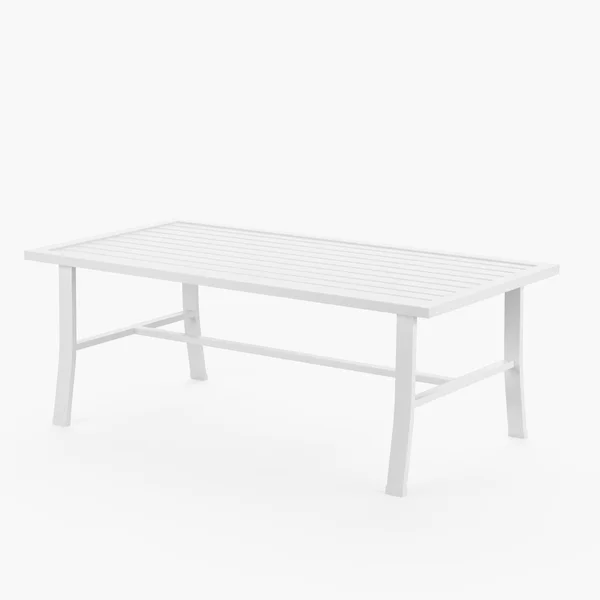 Bristol 43 X 22 Inch Rectangular Aluminum Coffee Table in Satin White by Sunset West