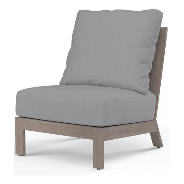 Laguna Aluminum Armless Club Chair in Driftwood/Canvas Granite by Sunset West