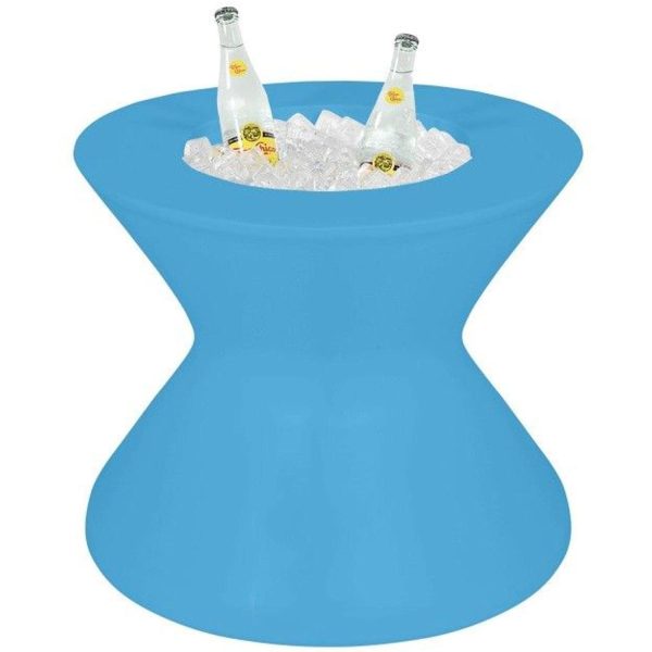 Signature 22 Inch Round Polyresin End Table w/ Ice Bucket in Light Blue by Ledge Lounger