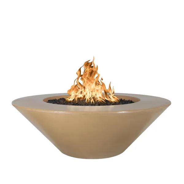 Cazo 48 Inch Round GFRC Natural Gas Fire Pit in Brown by The Outdoor Plus