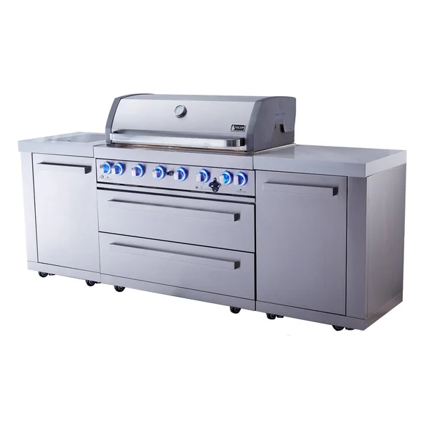 Mont Alpi 8 Ft Propane Outdoor Kitchen Island w/ Side Burner- MAi805