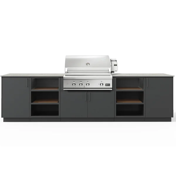 Urban Bonfire Savannah 36 Outdoor Kitchen w/ DCS Natural Gas Grill, Keon Dekton Countertop & Anthracite Finish - B-Savannah-36-DCS-Keon-Anthracite