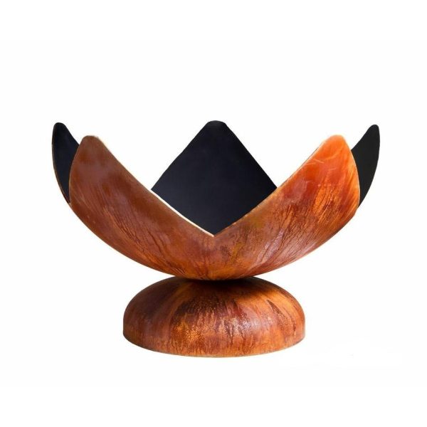 Fire Flower 30 Inch Round Steel Wood-Burning Fire Bowl in Steel by Ohio Flame