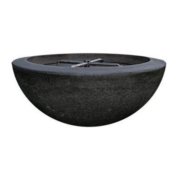 Valley Bay 2 29 Inch Round GFRC Natural Gas Fire Bowl in Ebony by Lakeview Outdoor Designs