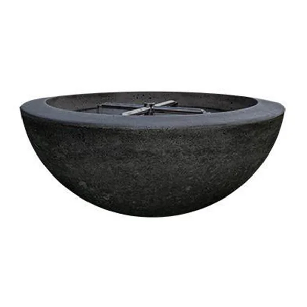Valley Bay 2 29 Inch Round GFRC Natural Gas Fire Bowl in Ebony by Lakeview Outdoor Designs