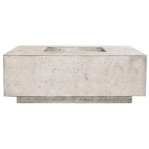 Cascata Bay 3 48 Inch Rectangular GFRC Natural Gas Fire Pit Table in Natural by Lakeview Outdoor Designs