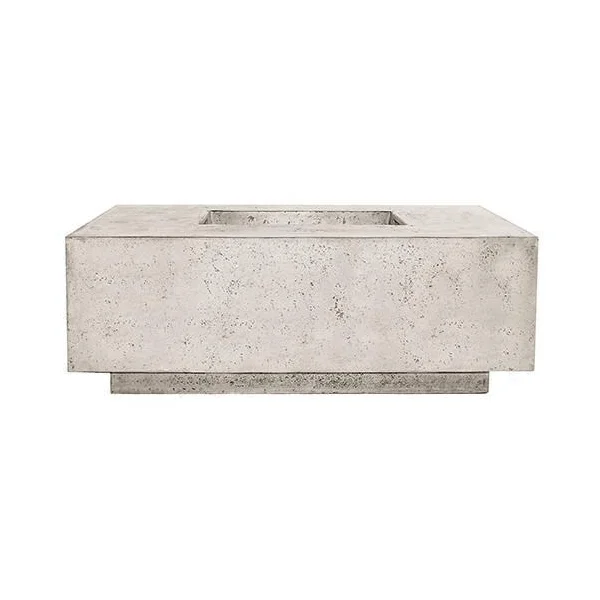 Cascata Bay 3 48 Inch Rectangular GFRC Natural Gas Fire Pit Table in Natural by Lakeview Outdoor Designs