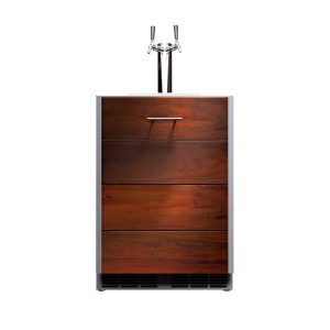 Kalamazoo Arcadia 24 Inch Refrigerated Keg Tapper - Left Hinge - 2 Tap - Ipe Finish - Marine-Grade - K-HP24TO-2KDL-2L-IPE-M6