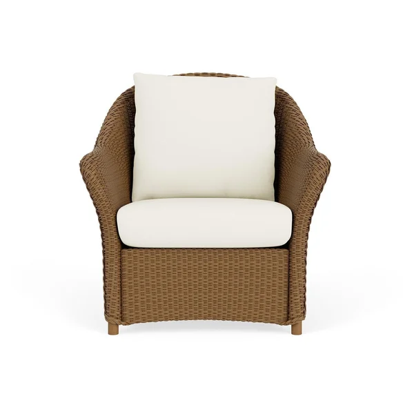 Weekend Retreat Lloyd Loom Club Chair in Hickory/Sailcloth Salt by Lloyd Flanders
