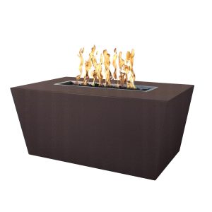 Mesa 48 Inch Rectangular Powder Coated Steel Propane Fire Pit w/ Glow Plug in Copper by The Outdoor Plus