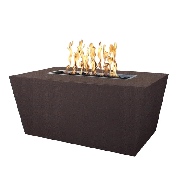Mesa 72 Inch Rectangular Powder Coated Steel Natural Gas Fire Pit in Copper by The Outdoor Plus
