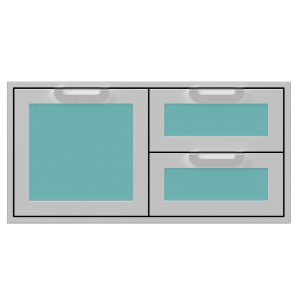 Hestan 42-Inch Double Drawer And Single Storage Door Combo - Bora Bora - AGSDR42-TQ