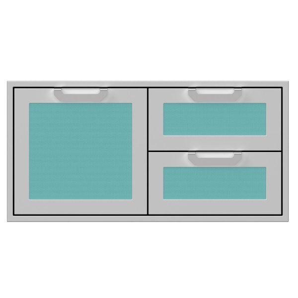 Hestan 42-Inch Double Drawer And Single Storage Door Combo - Bora Bora - AGSDR42-TQ