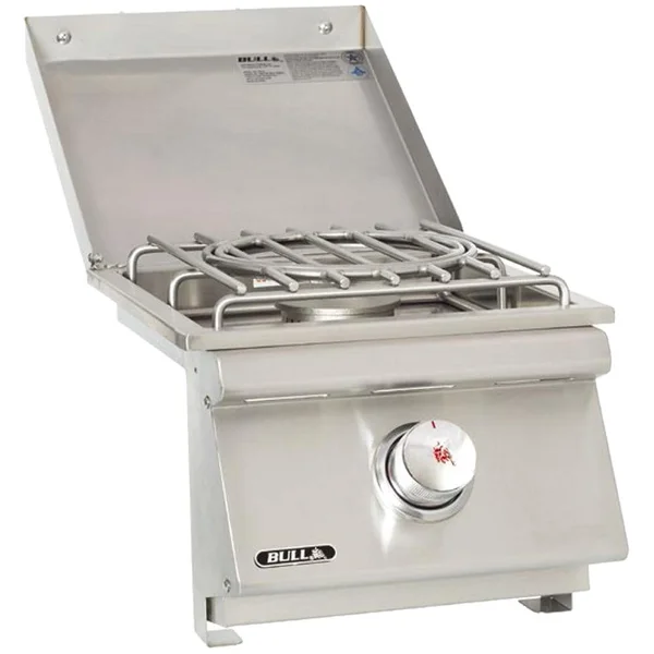 Bull Slide-In Pro Propane Gas Side Burner W/ Stainless Steel Lid - 60018