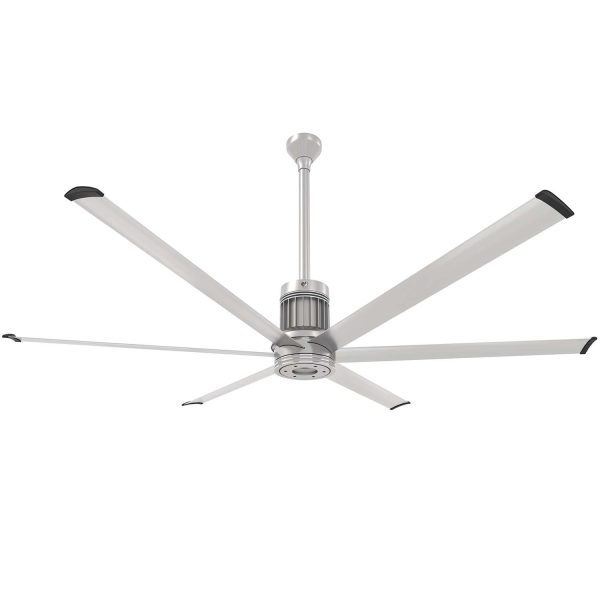 Big Ass Fans 84-Inch i6 Ceiling Fan Universal Mount W/24-Inch Ext Tube & LED in Brushed Silver - MK-I61-071906A727I24S2