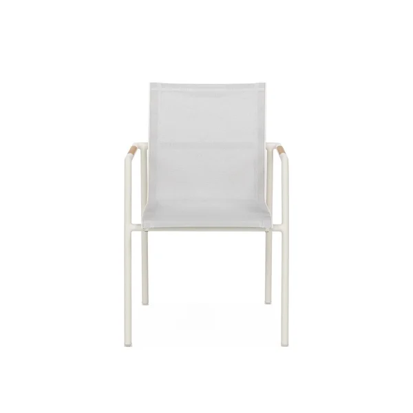 Paros Stacking Dining Chair in White By Teak + Table