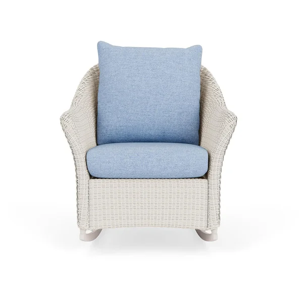 Weekend Retreat Lloyd Loom Rocking Chair in Antique White/Demo Skyway by Lloyd Flanders