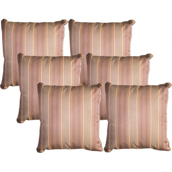 Darlee Multi Striped 6 Piece 13 X 13 Throw Pillow Set - DL31-SP-6