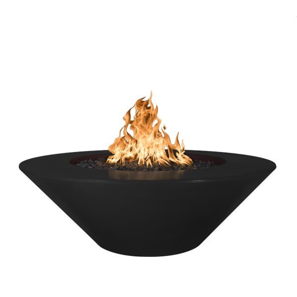 Cazo 48 Inch Round GFRC Natural Gas Fire Pit in Black by The Outdoor Plus