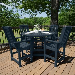 Hart Lane 5 Pc Recycled Plastic Counter Height Dining Set in Federal Blue by Lakeview Outdoor Designs