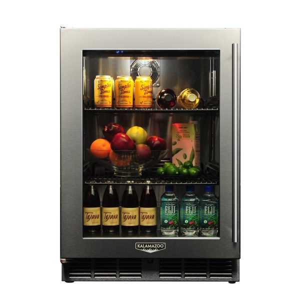Kalamazoo Signature 24 Inch Outdoor Refrigerator - Glass Door - Left Hinge - Marine-Grade - K-HP24RO-4-3L-M6