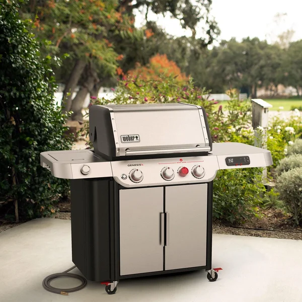 Weber Genesis SX-335 Natural Gas Smart Grill w/ Sear Zone & Side Burner - Stainless Steel - 37600001
