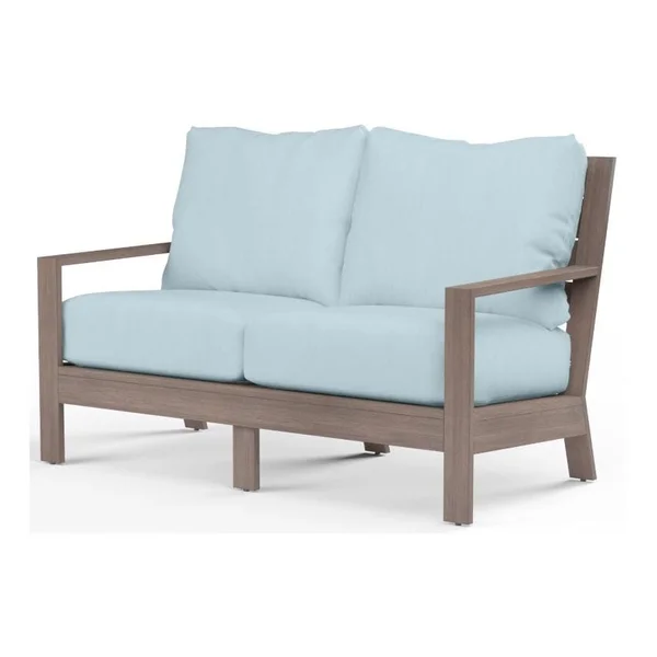 Laguna Aluminum Loveseat in Driftwood/Canvas Skyline by Sunset West