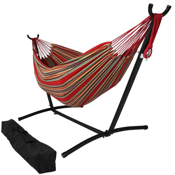 Ultimate Patio Brazilian Double Hammock w/ Stand - Sunset
