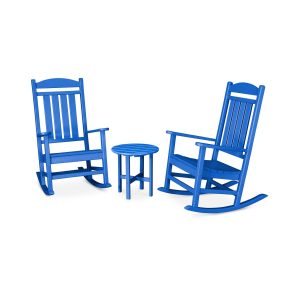 Presidential 3 Pc Recycled Plastic Seating Set in Pacific Blue by POLYWOOD