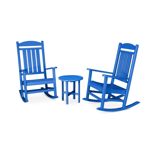 Presidential 3 Pc Recycled Plastic Seating Set in Pacific Blue by POLYWOOD